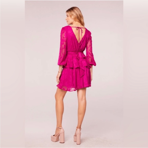 NWT Band Of The Free Dresses Kiss Me Fuchsia Peplum Mini Dress - Picture 2 of 9